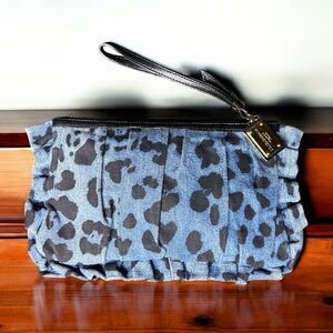 🔥SOLD🔥 DOLCE & GABBANA Denim Leopard Print Clutch/Wristlet